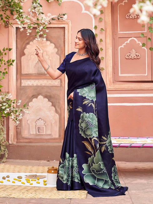 Vasthrlay Womens Abstract Unstitched Off White Saree