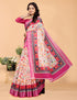 Vasthrlay Women's Cotton Kalamkari Wedding Saree With Blouse Piece
