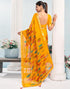 Vasthrlay Chiffon Tassels Unstitched Dark Green Saree