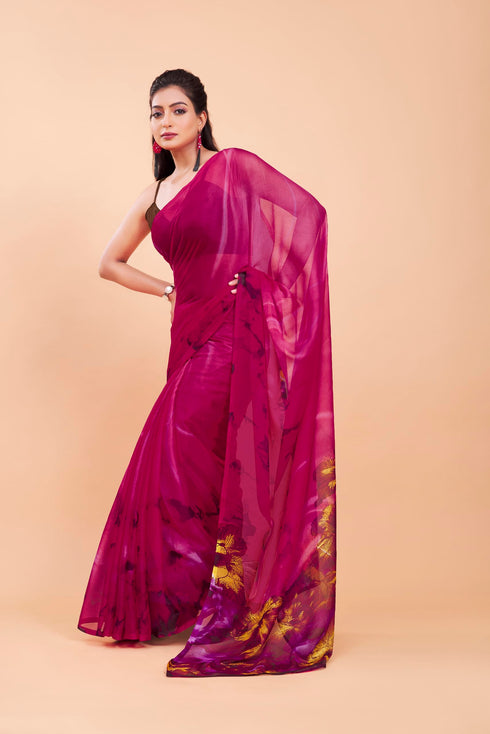 Vasthrlay Chiffon Unstitched Saree