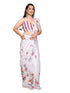 Vasthrlay White Digital Print Linen Ready To Wear Saree