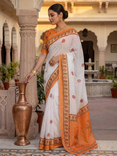 Vasthrlay Printed Peach1 Saree