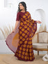 Vasthrlay Printed Tassels Unstitched Khaki Saree