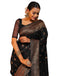 Vasthrlay Banarasi Kanjivaram Unstitched Teal Saree