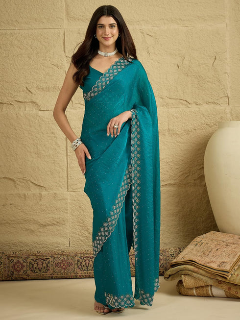 Vasthrlay Scalloped Unstitched Designer Vm Ethnic Wear