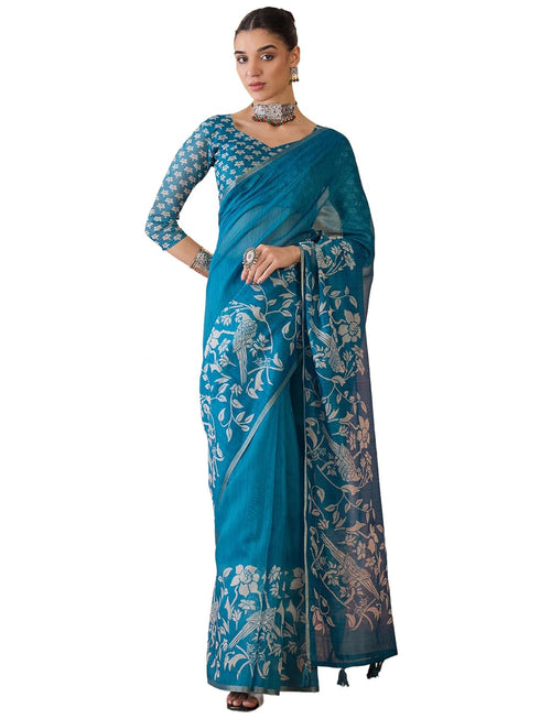 Vasthrlay Botanical Printed Unstitched Hs Ethnic Wear