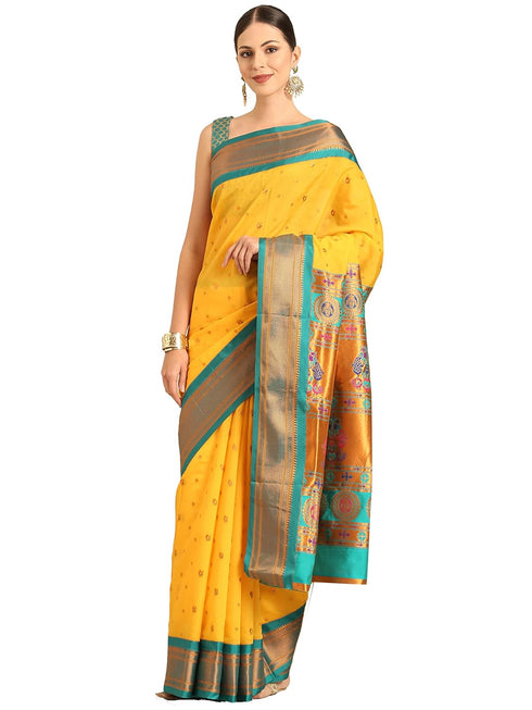 Vasthrlay Paithani Orange Saree