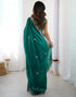 Vasthrlay Scalloped Embroidery Unstitched Rani Pink Saree