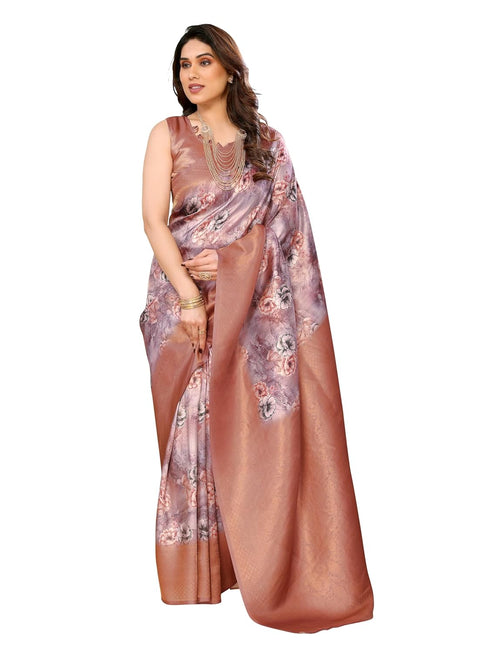 VasthrlayKanjivaram Banarasi Unstitched Currant Onion Free Ethnic Wear