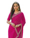 Vasthrlay Georgette Embroidery Black Saree With Black Unstitched Blouse Piece