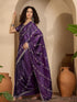 Vasthrlay Scalloped Embroidery Purple Saree
