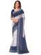 Vasthrlay Bandhani Embroidery Unstitched White Saree