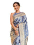 Vasthrlay Jacquard Banarasi Unstitched Mauve Saree