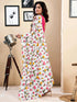 Vasthrlay Womens Printed Unstitched White Saree