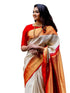 Vasthrlay Womens Weaving Unstitched Cream Saree
