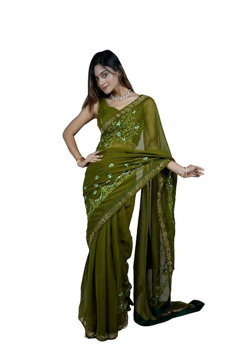 Vasthrlay Embroidered Shimmer Ethnic Wear
