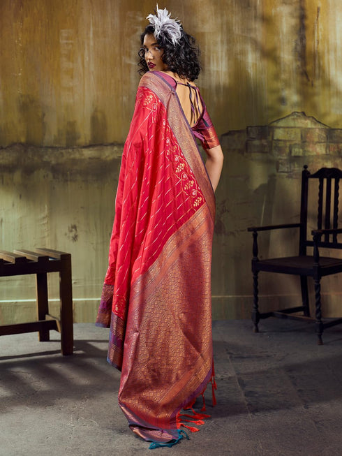 Vasthrlay Striped Tassels Unstitched Designer Ethnic Wear