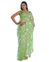 Vasthrlay Georgette Printed Unstitched Orange Saree