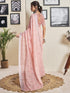Vasthrlay Womens Printed Peach Saree With Unstitched Blouse Piece