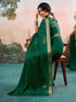 Vasthrlay Chiffon Jacquard Black | Silver Saree With Unstitched Blouse Piece