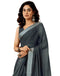 Vasthrlay Womens Printed Unstitched Dark Green Saree