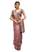 Vasthrlay Abstract Print Polyester Saree With Zari Border And Unstitched Blouse Piece