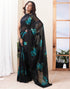 Vasthrlay Georgette Sequence Unstitched Black Saree