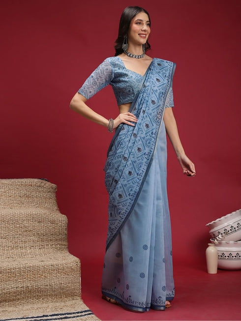 Vasthrlay Madhubani Printed Unstitched Hs Ethnic Wear