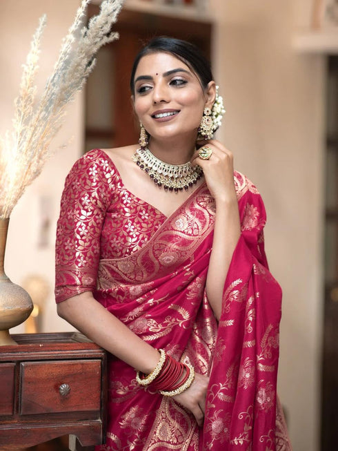 Vasthrlay Kanjivaram Unstitched Saree