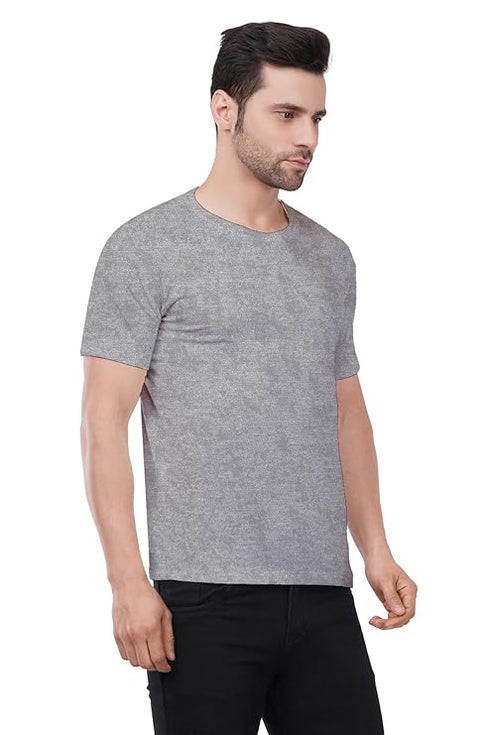 Caseria Men's Round Neck Cotton Half Sleeved T-Shirt