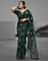 Vasthrlay Georgette Printed Unstitched Red Saree