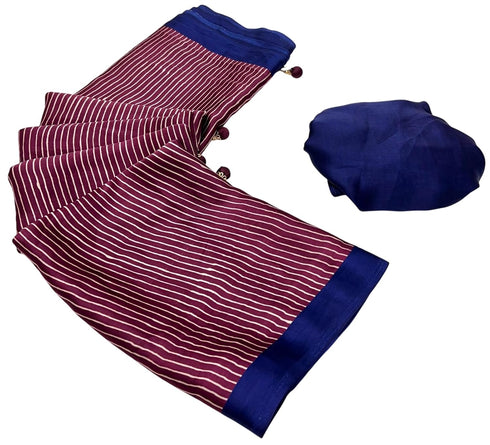 Vasthrlay Ajrakh Saree Crepe