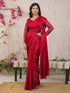 Vasthrlay Sequins Embroidery Unstitched Red Saree
