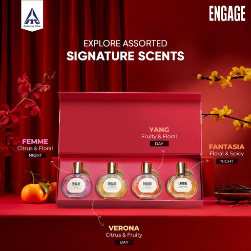 Engage Perfume Gift Set Luxury Long Lasting Eau De Parfum Travel Size Perfume Combo