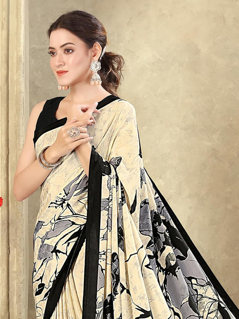 Vasthrlay Womens Printed Unstitched Mauve Saree