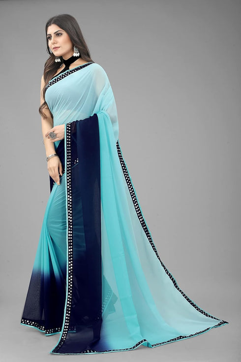 Vasthrlay Georgette Embroidered Mahendi Traditional