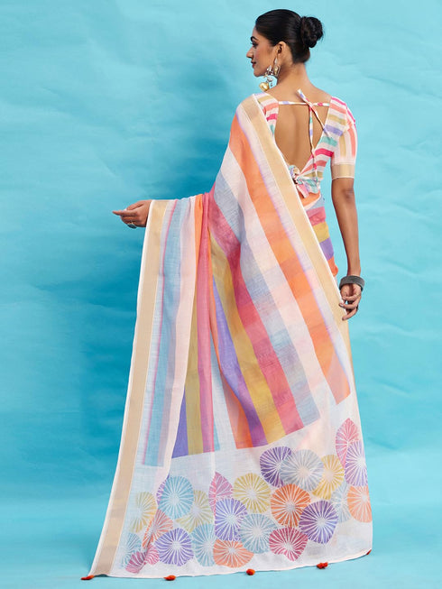 Vasthrlay Printed Unstitched Blouse Ethnic Wear