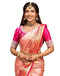 Vasthrlay Banarasi Jacquard Light Pink Saree With Unstitched Blouse Piece