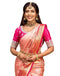 Vasthrlay Banarasi Jacquard Unstitched Beige Saree