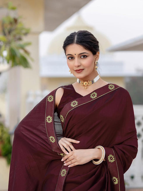 Vasthrlay Georgette Bandhani Dark Saree