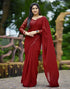 Vasthrlay Georgette Printed Unstitched Red Saree