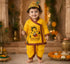 Kids Krishna Costume Dress Set, Yellow Makhan Chor Krishna Fancy Dress with Mukut