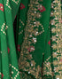 Vasthrlay Georgette Embroidery Unstitched Turmeric Yellow Saree