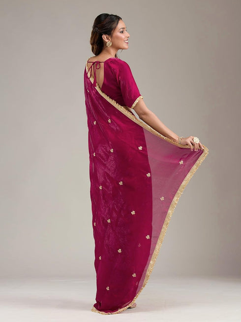 Vasthrlay Embroidery Unstitched Darkpink Ethnic Wear