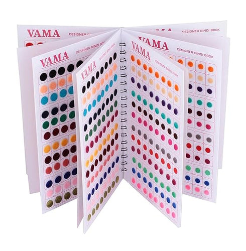 VAMA Premium Velvet Self-Adhesive Skin Simple Plain Round Multicolour Kumkum Sticker