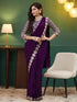 Vasthrlay Georgette Embrodered Mauve Saree