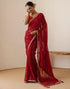 Vasthrlay Georgette Embroidery Unstitched Dark Green Saree