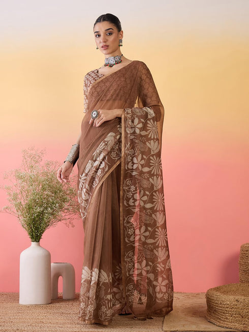 Vasthrlay Botanical Printed Unstitched Hs Ethnic Wear