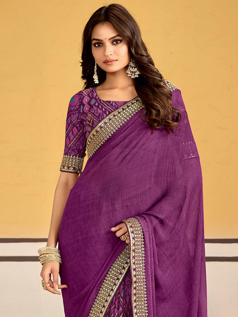 Vasthrlay Georgette Embroidered Unstitched Designer Ethnic Wear