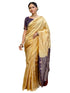 Vasthrlay Womens Weaving Cream | Gold Saree With Unstitched Blouse Piece